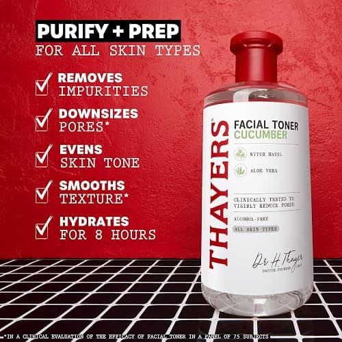 THAYERS Alcohol-Free, Hydrating Cucumber Witch Hazel Facial Toner with Aloe Vera Formula, Vegan, Dermatologist Tested and Recommended, 12 Oz (Packaging May Vary) thumbnail 3
