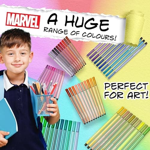 Marvel Spiderman Coloring Pens for Kids, Markers 60 Pcs Felt Tip Pens for Drawing Doodling Assorted Colors, Boys Gifts thumbnail 4
