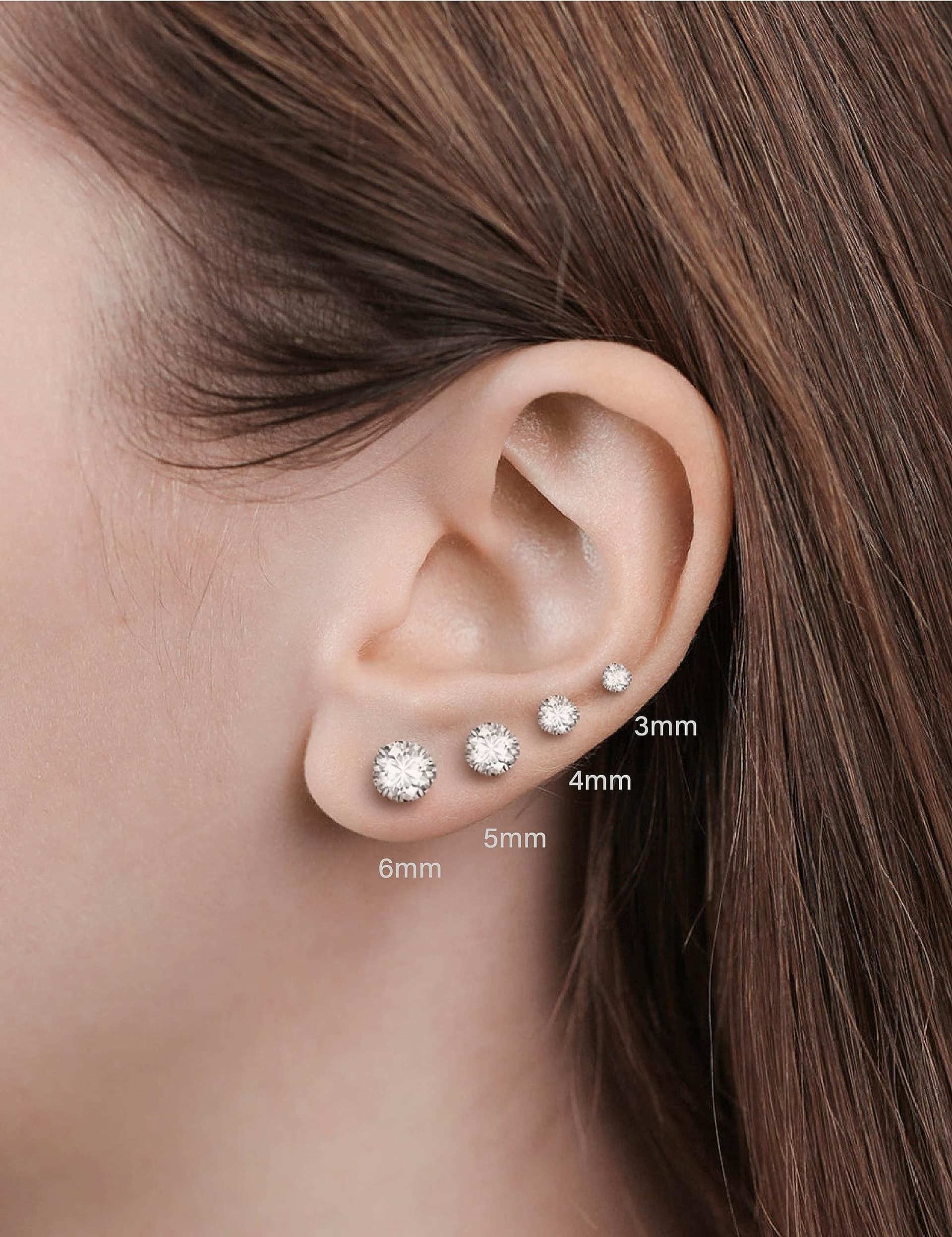 Sterling Silver Earrings for Women,Stud Earrings for Women,5A+ Cubic Zirconia,Hypoallergenic Earrings Set Anti-Oxidation Elastic Packing Box thumbnail 3