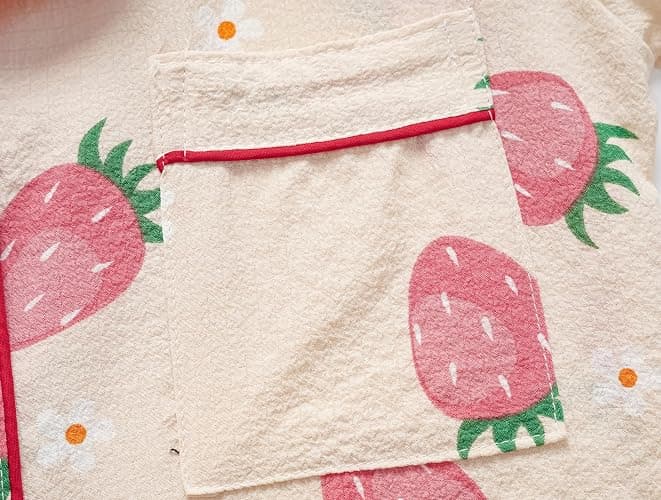 Hupohoi Girls Pajamas Short Sleeve with Shorts Button Down Loose Fit Summer Sleepwear Soft Wrinkle Muslin Nighty 2pcs thumbnail 4