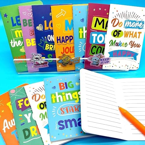 Cinrobiye 24 Pcs Mini Colorful Notebooks, Funny Motivational Journals Notepads Inspirational Notepads Small Pocket Notebook for Kids Teacher School Office Gift Bulk Prizes Travel Supplies (Colorful) thumbnail 6