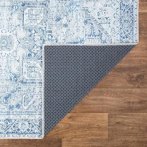 Bloom Rugs Washable Non-Slip 8' x 10' Rug - Blue/Gray Traditional Area Rug for Living Room, Bedroom, Dining Room, and Kitchen - Exact Size: 8' x 10' thumbnail 7
