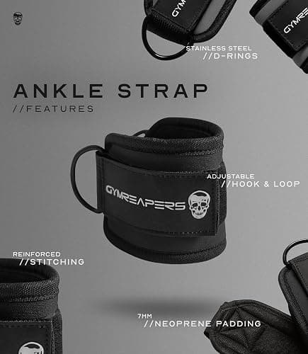 Gymreapers Ankle Straps For Cable Machine Kickbacks, Glute Workouts, Lower Body Exercises - Adjustable Leg Straps with Neoprene Padding thumbnail 7