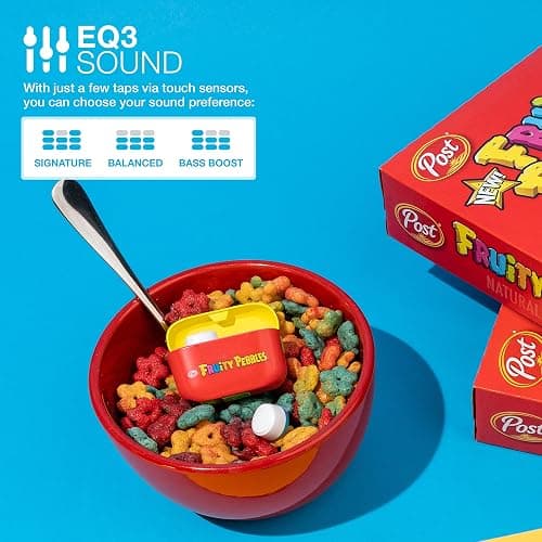JLab Go Air Pop True Wireless Bluetooth Earbuds & Charging Case, Fruity Pebbles, Dual Connect, IPX4 Sweat Resistance, Bluetooth 5 Connection, 3 EQ Sound Settings Signature, Balanced, Bass Boost - Fruity Pebbles thumbnail 6
