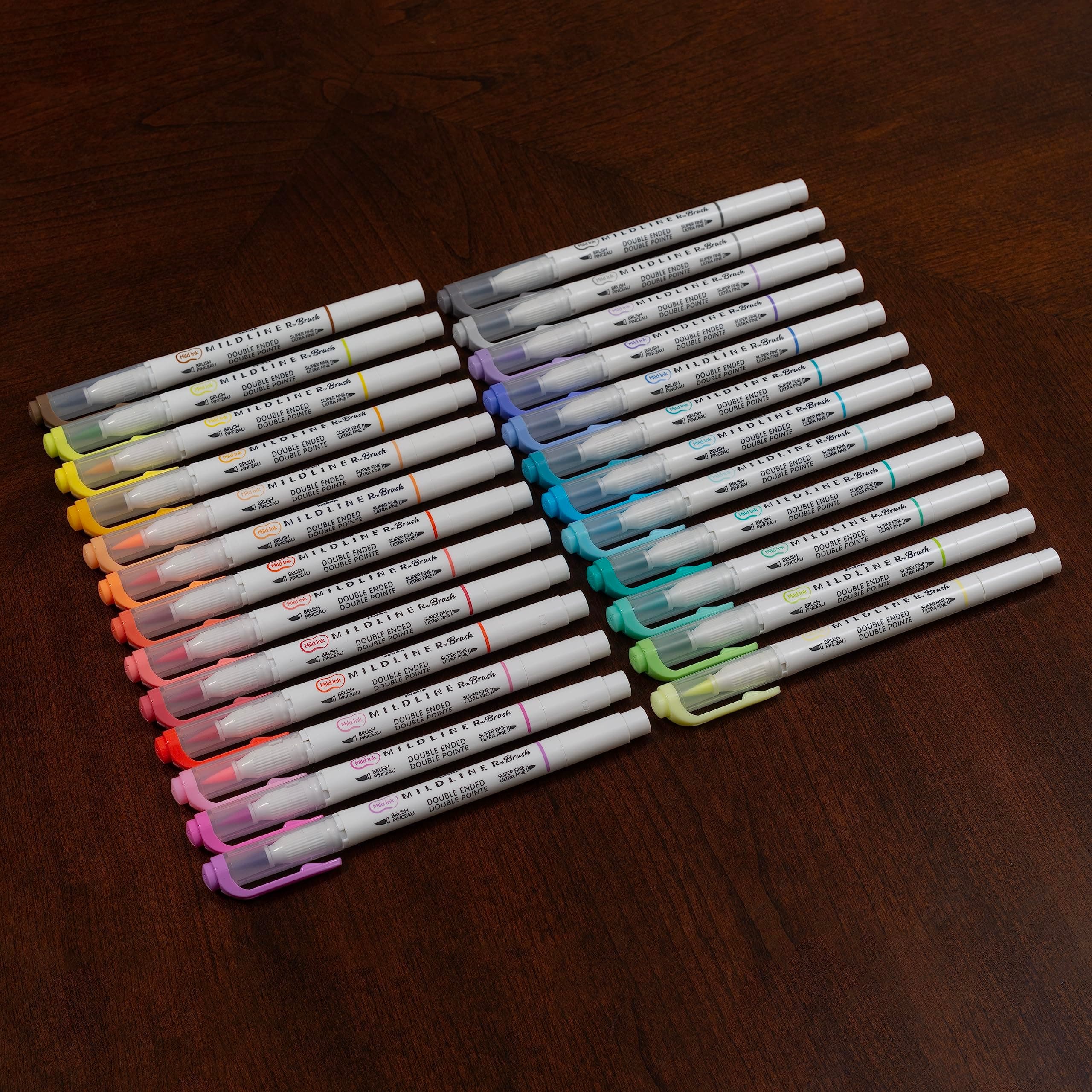 Zebra Pen Mildliner - Bolígrafo de doble punta, punta de pincel y puntas, colores de tinta surtidos, paquete de 25, multicolor (79125) thumbnail 5