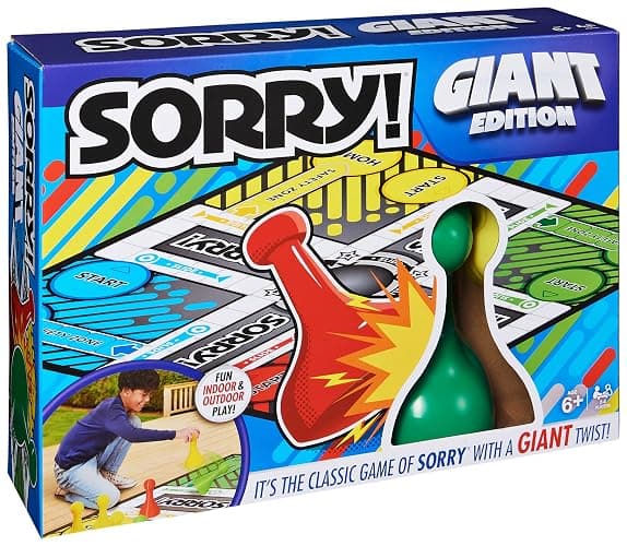 Giant Sorry Classic Family Board Game Indoor Outdoor Retro Party Activity Summer Toy with Oversized Gameboard, for Adults and Kids Ages 6 and up thumbnail 8