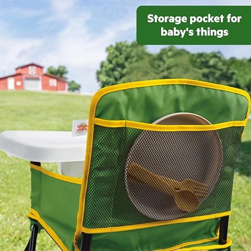 Bright Starts John Deere Pop 'N Dine Portable High Chair, Indoor/Outdoor, Dishwasher Safe Tray, Easy to Fold, Unisex, Green, 6 Months + thumbnail 4