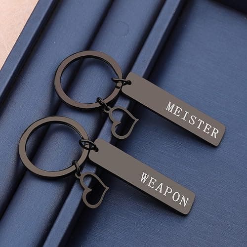 bobauna Geek Set Keychain Soul Eater Inspired Anime Jewelry Gift For Couple Best Friend(WeaMei KS-black thumbnail 2