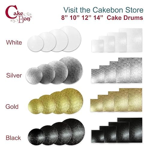 Cakebon Round Cake Boards - Sturdy 1/2 Thick Drums - 12 Inch Professional Fully Wrapped Edges White 1-Pack thumbnail 9