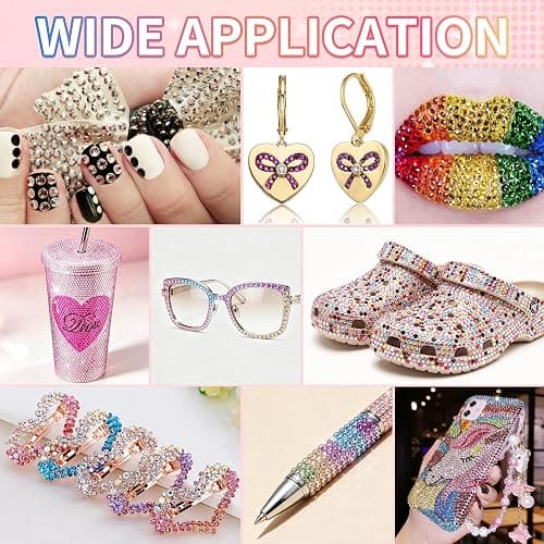Bolibo 42Colours Bedazzling Kit with Glues,42000PCS Resin Jelly Rhinestones | 3mm Multicolor Flatback Gems, with 4Pcs Glue and 7 Tools, Bedazzle Kit for DIY Crafting Nail Decoration thumbnail 7