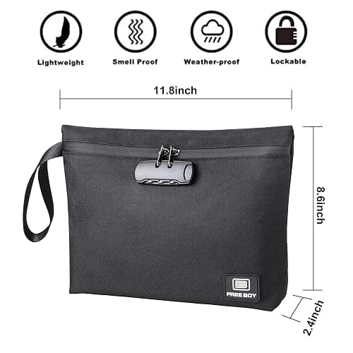 Free Boy Smell Proof Bags 11.8"x8.6"Durable Odor Proof Stash Bag with Combination Lock,Smell Odor Case Container thumbnail 2