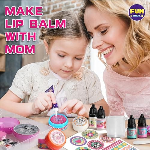 All Natural Lip Balm Kit For Girls, FunKidz Lip Gloss Making Kit For Kids Ages 8-10, 10-12 Girls Gift Makeup Science Lab thumbnail 9