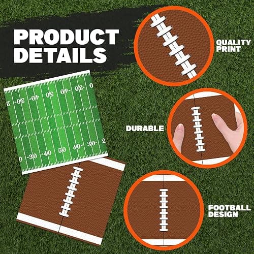ArtCreativity 80 Pack Football Field Napkins - Set of 80 - Football Napkin Table Party Decor Supplies - 2026 Napkins Party Supplies and Table Decorations thumbnail 4