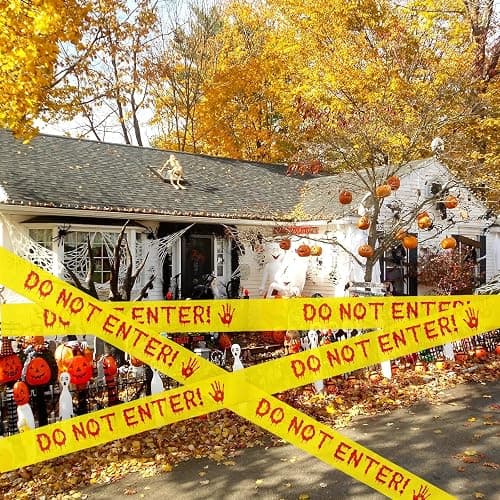 Halloween Decorations Caution Tape,Do Not Enter Yellow Scary Roll 2In x 82Ft Hazard Warning Tape Outdoor Indoor Barricade Safety Spooky Zombies Decorative Accessory For Party,Door,Danger Areas thumbnail 5