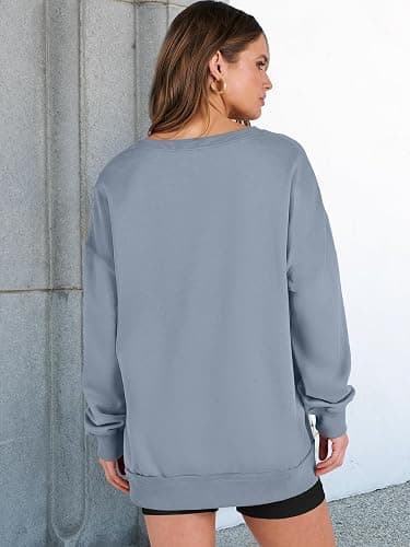 ANRABESS Women's Oversized Sweatshirts Long Sleeve Tunic Shirts V Neck Loose Pullover Tops 2026 Fall Teen Girls Outfit thumbnail 4
