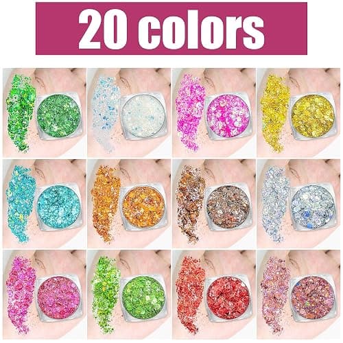 Body Glitter Face Glitter Makeup Festival Glitter, 20 Colors Face and Body Glitter Gel, Hair Glitter Gel, Body Makeup thumbnail 3