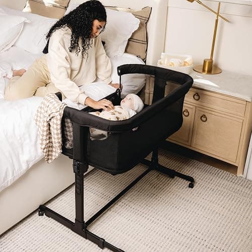 KoolerThings 3 in 1 Baby Bassinet, Bedside Sleeper, & Playpen, Easy Folding Portable Crib (Black)- KoolaBaby (Mesh Bassinet) - Image 1
