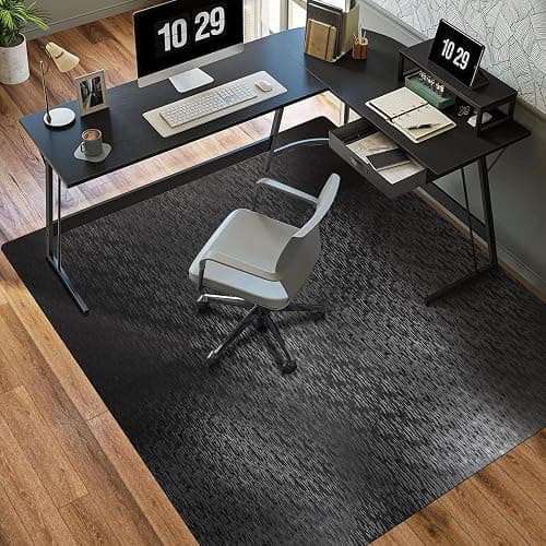 Office Chair Mat, TYDLE 59"x75" Large Chair Mat for Hard Floor, Vinyl Mat for Gaming Chairs, Slip Resistant Rolling Computer Under Desk Mat for Hardwood Floor, Black thumbnail 8