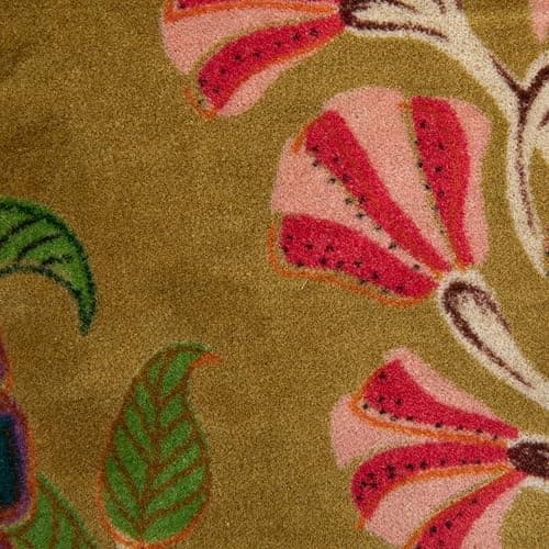 Creative Co-Op Cotton Blend Velvet Printed Pillow with Flowers and Mini Pom Pom Trim, Multicolor thumbnail 7