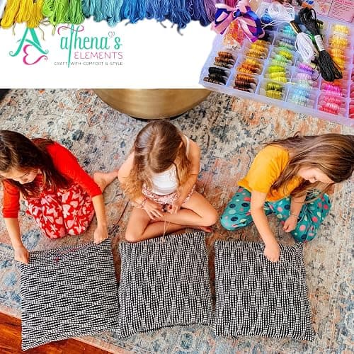 Athena’s Elements Embroidery Floss | Rainbow Thread for Embroidery, Cross Stitch Thread, Crafting Arts Embroidery Strings Bulk with Needles Plus White and Black Floss（447 Colors） thumbnail 4