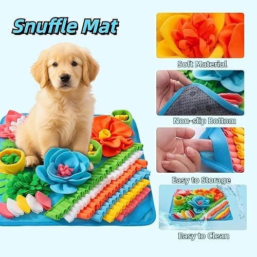 nestery Small Snuffle Mat for Dogs - Dog Food Mat for Mental Stimulation, Stress Relief and Training - Snuffle Mats Non-Slip Encourages Natural Foraging for Small Medium Dog, Puppy, Cat, Rabbit 15.4in thumbnail 3