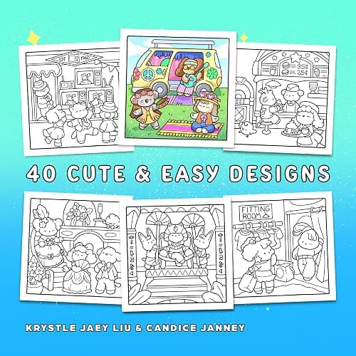 Cozy Eras: Cute Coloring Book for Adults and Teens with Adorable Characters and Nostalgic Scenes for Relaxation (Cozy Coloring Books) thumbnail 2