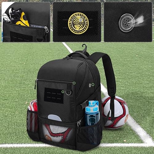 DSLEAF Soccer Backpack for Men, Basketball Bag with Ball Space and Separate Shoe Space for Basketball, Soccer, Volleyball Training thumbnail 2