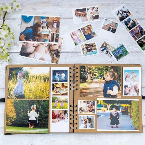 Bstorify Scrapbook Photo Albums 60 Pages (21 x 21 cm) Brown Thick Kraft Paper Scrap Book Ideal for Your Scrapbooking Albums Art & Craft Projects thumbnail 2