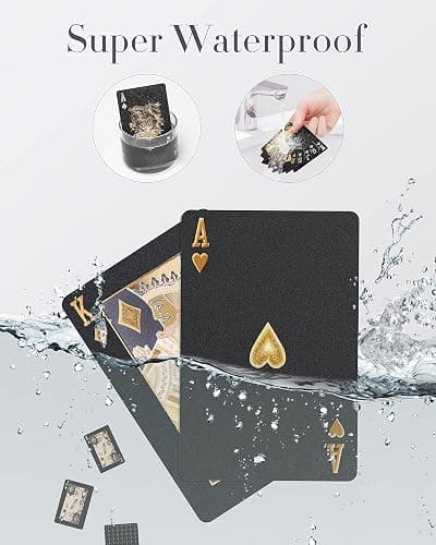 BIERDORF Diamond Waterproof Black Playing Cards, Poker Cards, HD, Deck of Cards (Black) thumbnail 5
