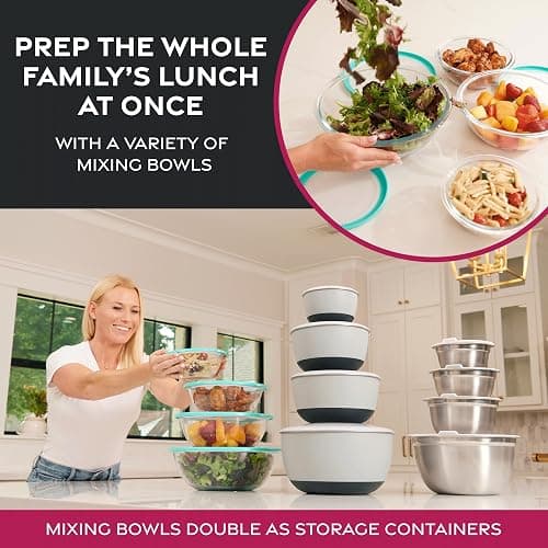 FineDine Stainless Steel Mixing Bowls Set, Dishwasher Safe, 6 Piece Metal Mixing Bowls For Kitchen, Nesting, Large, Small, Big Food Prep, Cooking, Baking thumbnail 6