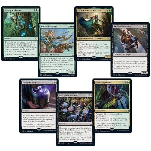Magic The Gathering Kaldheim Commander Deck – Elven Empire | 100 Card Ready-to-Play Deck | Green-Black thumbnail 4