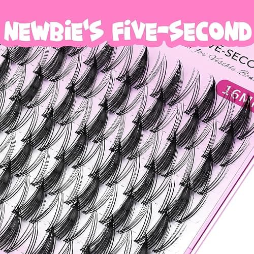 VEYESBEAUTY Wimpern Extensions 5-Sekunden-Wimperncluster Cluster Lashes Fake Lashes Wimpernverlängerung Falsche Wimpern（Manga, 16mm） thumbnail 4