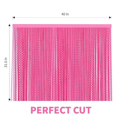 2Pack Neon Party Decorations Glow in The Dark Party Supplies Fluorescent Macaron Pink Wavy Tinsel Foil Fringe Table Skirts Black Light Reactive Perfect Table Decors For Glow Party Wedding Birthday thumbnail 2