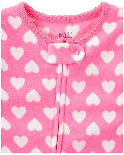 Simple Joys by Carter's girls Loose-Fit Flame Resistant Fleece Footed Pajamas thumbnail 2