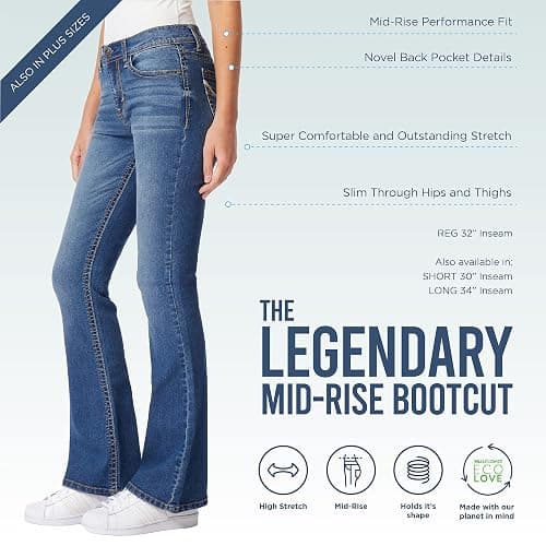 WallFlower Women's Legendary Bootcut Mid-Rise Insta Stretch Juniors Jeans (Standard and Plus), Size 0 to 24 thumbnail 4