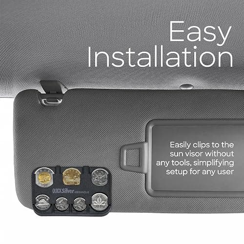 Merangue Quick Silver Coin Dispenser, Coin Holder for Canadian Coins, Car Accessories for Clutter-Free Storage, Alternative to Coin Purse for Automotive Vehicles, Pockets, or Purses, Black thumbnail 6