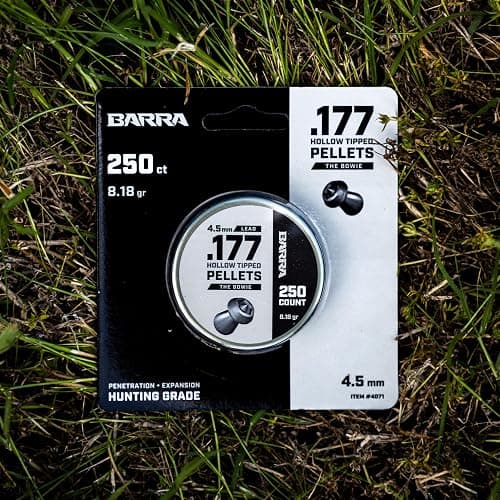 Barra Airguns Bowie Hollow Tipped Pellets for Pellet Gun, 0.177 Caliber 4.5mm Pellet, Hunting Grade, Powerful Penetration for Small Game Hunting, Increased Accuracy, 250 Count thumbnail 6