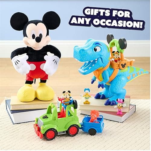 Disney Junior Mickey Mouse Funhouse Roarin' Safari Dino, 4-piece Figures and Playset, Dinosaur, Kids Toys for Ages 3 Up by Just Play thumbnail 2