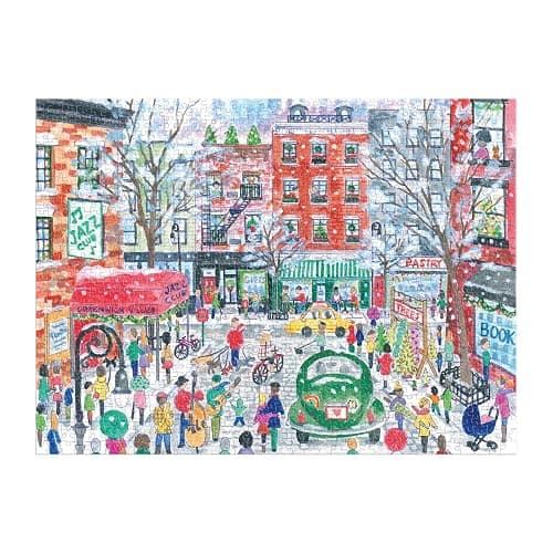Galison Christmas in Greenwich Village – 1000 Piece Michael Storrings Jigsaw Puzzle Featuring Beautiful Artwork of The NYC Neighborhood in The Winter Time thumbnail 7