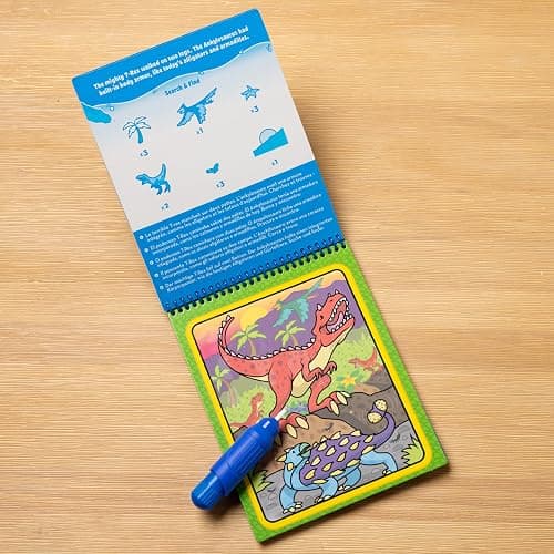 Melissa & Doug On The Go Water Wow! Mess Free Coloring Book, Reusable Water-Reveal Activity Pad, Dinosaurs, Travel Toys, Party Favors, for Toddlers & Kids Ages 3+ thumbnail 9
