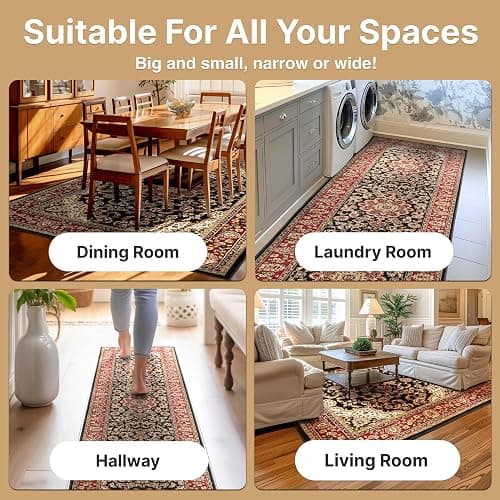 Well Woven Barclay Collection Medallion 5x7 Black Area Rug - for Living Room, Bedroom, and Dining Room thumbnail 6