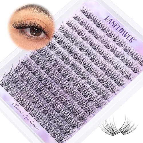 Wispy Lash Clusters Natural Eyelash Clusters C Curved Individual Lashes 10-16mm Cluster Eyelash Extensions Soft Lash Extension DIY at Home Cluster Lashes by Lanflower - A1-Natural Lash Clusters
