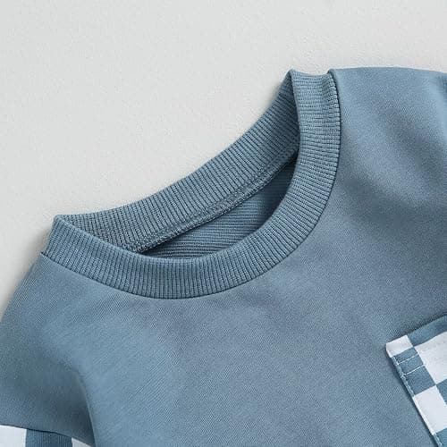 Toddler Baby Boy Fall Winter Outfit Contrast Color Long Sleeve Sweatshirts Stretch Jogger Pants Newborn Clothes Set thumbnail 4