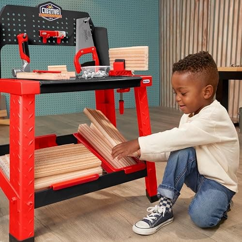 Little Tikes Creative Construction Workbench with 15+ Accessories, Pretend Play Construction Set, for Boys and Girls Ages 3+ Years thumbnail 7