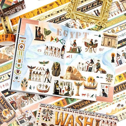 Mooker 16 Rolls Washi Tape Set - Decorative Tape Egyptian Style, Craft Tape for Journaling Supplies, Scrapbooking Supplies, Journaling Supplies, DIY Crafts, Junk Journal Supplies, Scrapbook Paper thumbnail 6