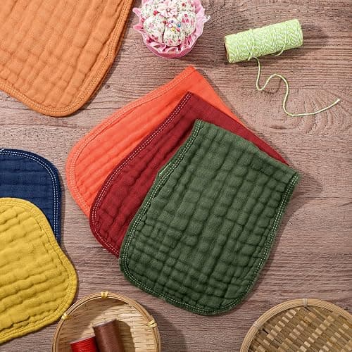 Frienda 6 Pack Muslin Burp Cloths Cotton Large 20''x 9'' Extra Absorbent and Soft Baby Burping Cloth for Baby Boy Girl Unisex(Retro Colors) thumbnail 2