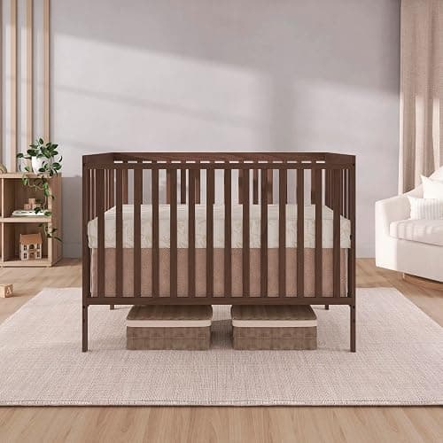 Dream On Me Synergy 5-in-1 Convertible Full Size Baby Crib, Smokey Oak | Converts to Toddler, Day & Full Size Bed, GREENGUARD Gold & BSA Verified, Straight Slat Rail, 3 Mattress Heights, 50 Lb Limit thumbnail 2