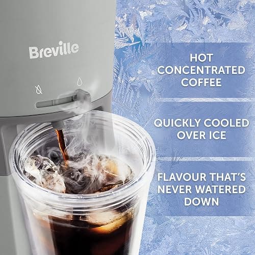 Breville Iced Coffee Maker | Single Serve Iced Coffee Machine Plus Coffee Cup with Straw | Ready in Under 4 Minutes | Grey [VCF155] thumbnail 3