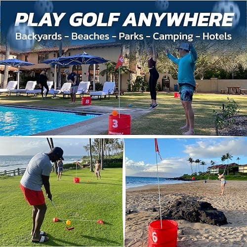 bucketgolf Original Game 3-Hole Travel Set – #1 Backyard Golf Game for Adults. Ideal for Yard, Beach, Park, Camping, and Outdoor Fun. (2 Right-Hand Clubs) thumbnail 5