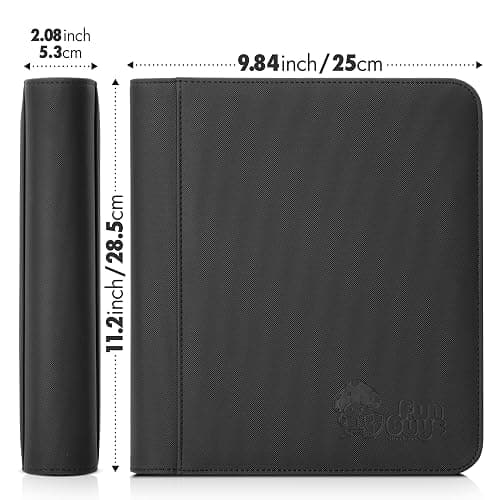 FunGuys Toploader Binder, Trading Card Binder Storage,128 4 Pocket Top Loader Pokemon Binder, Card Collection for Yugioh, MTG, TCG, Card Folders for Trading Cards - Black and Black thumbnail 8